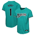 tocy M.Marlins #1 Connor Norby Player Teal  Home Game Stitched Jerseys