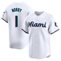 tocy M.Marlins #1 Connor Norby Player White Home Limited Stitched Jerseys