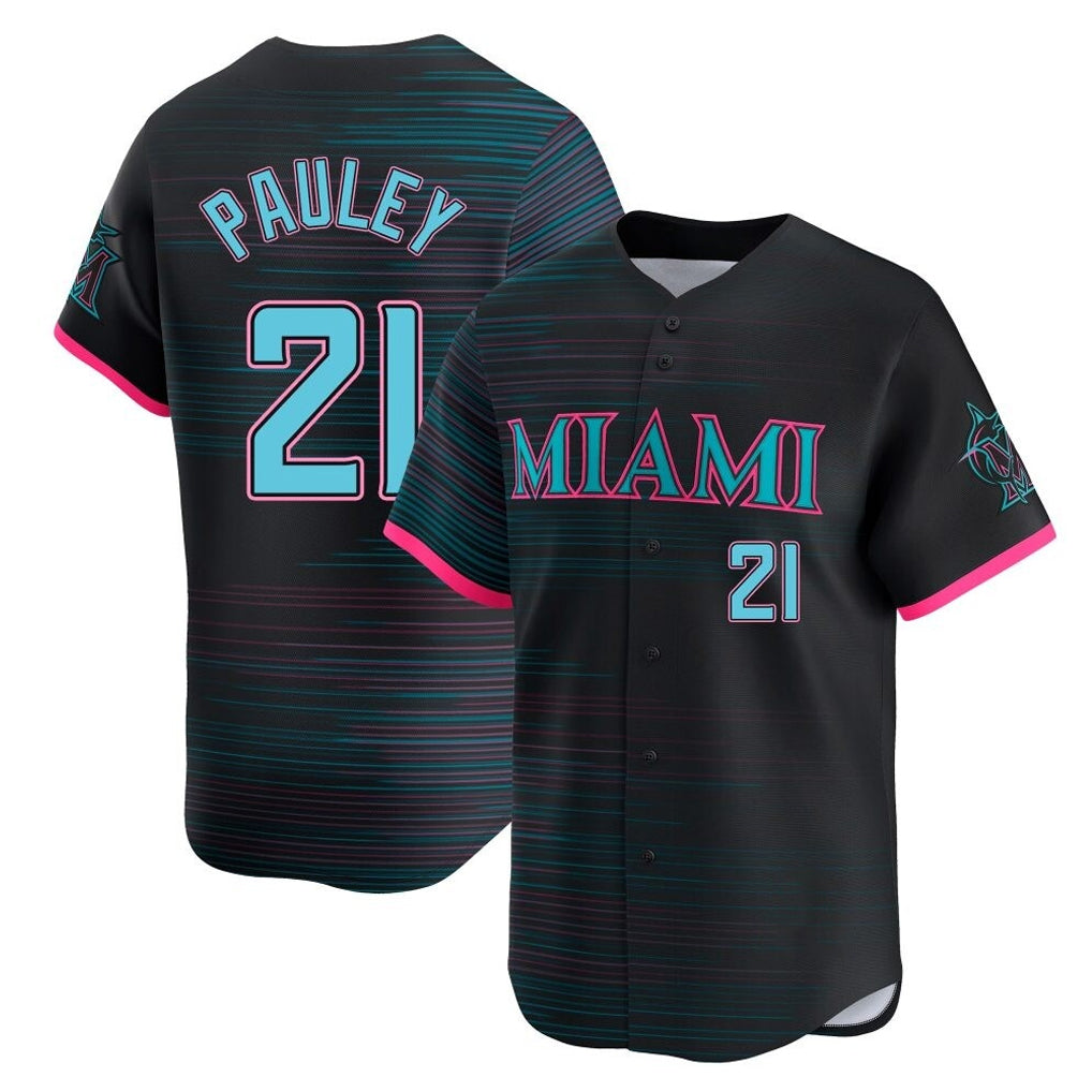 tocy M.Marlins #21 Graham Pauley Player Black City Connect Home Limited Stitched Jerseys