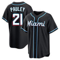 tocy M.Marlins #21 Graham Pauley Player Black Fashion Out Home Game Stitched Jerseys
