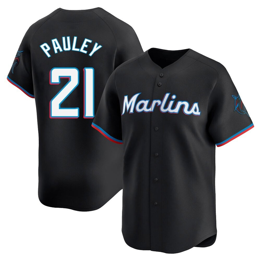 tocy M.Marlins #21 Graham Pauley Player Black  Home Limited Stitched Jerseys