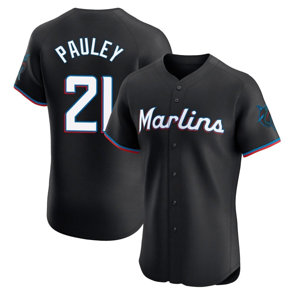 tocy M.Marlins #21 Graham Pauley Player Black Vapor Home Limited Elite Stitched Jerseys