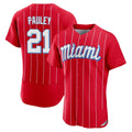 tocy M.Marlins #21 Graham Pauley Player Red City Connect Home Limited Elite Stitched Jerseys