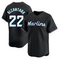 tocy M.Marlins #22 Sandy Alcantara Player Black  Home Limited Stitched Jerseys