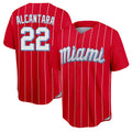 tocy M.Marlins #22 Sandy Alcantara Player Red City Connect Home Game Stitched Jerseys