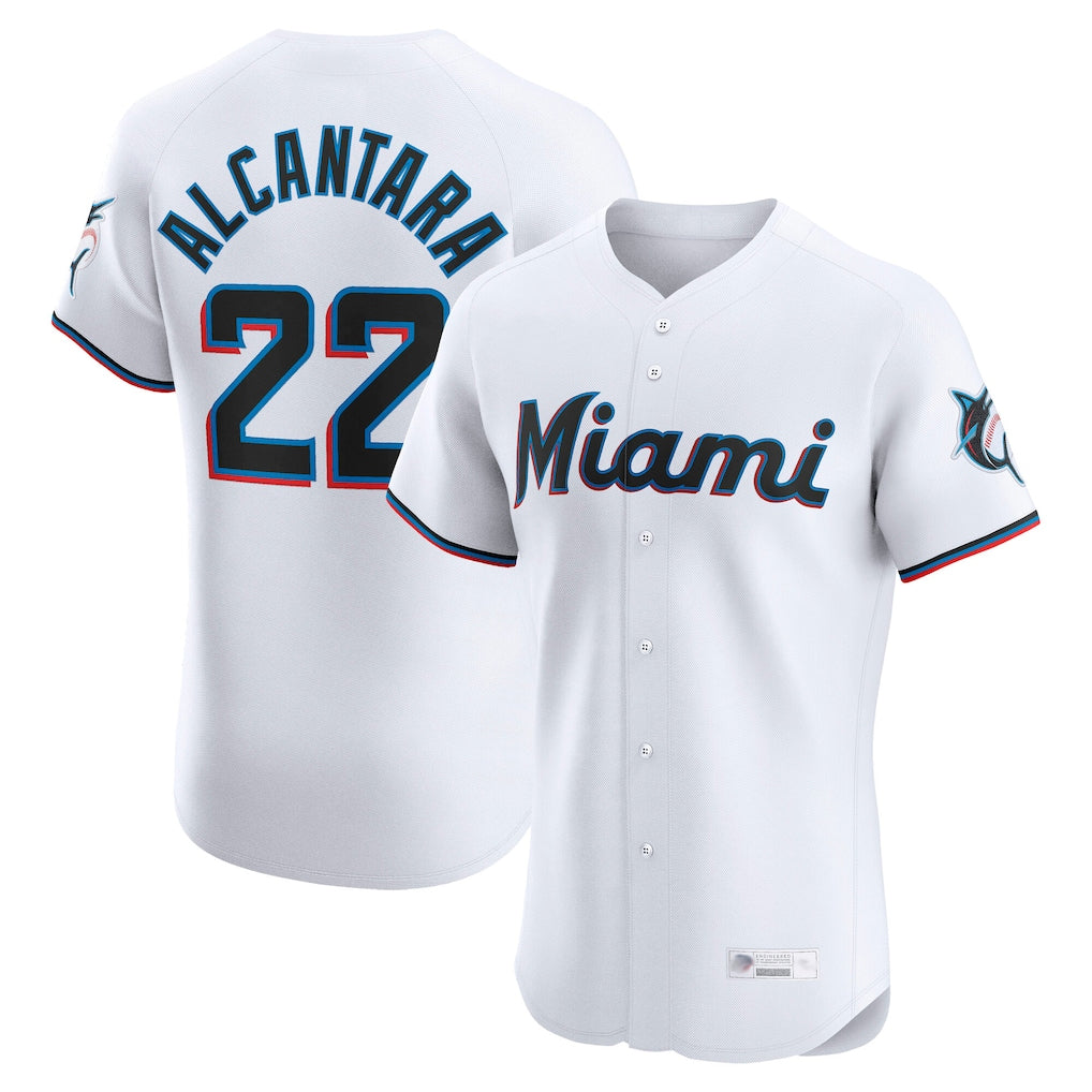 tocy M.Marlins #22 Sandy Alcantara Player White  Home Limited Elite Stitched Jerseys