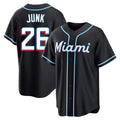 tocy M.Marlins #26 Janson Junk Player Black Fashion Out Home Game Stitched Jerseys