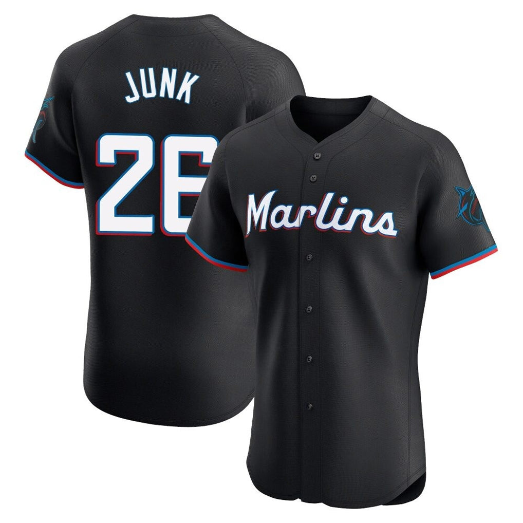 tocy M.Marlins #26 Janson Junk Player Black Vapor Home Limited Elite Stitched Jerseys