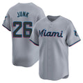 tocy M.Marlins #26 Janson Junk Player Gray Home Limited Stitched Jerseys
