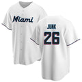tocy M.Marlins #26 Janson Junk Player White  Home Game Stitched Jerseys
