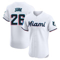 tocy M.Marlins #26 Janson Junk Player White Home Limited Elite Stitched Jerseys
