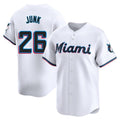 tocy M.Marlins #26 Janson Junk Player White Home Limited Stitched Jerseys
