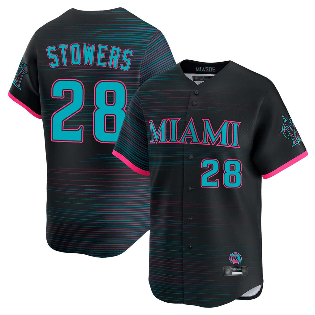 tocy M.Marlins #28 Kyle Stowers Player Black City Connect Home Limited Stitched Jerseys