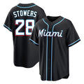 tocy M.Marlins #28 Kyle Stowers Player Black Fashion Out Home Game Stitched Jerseys