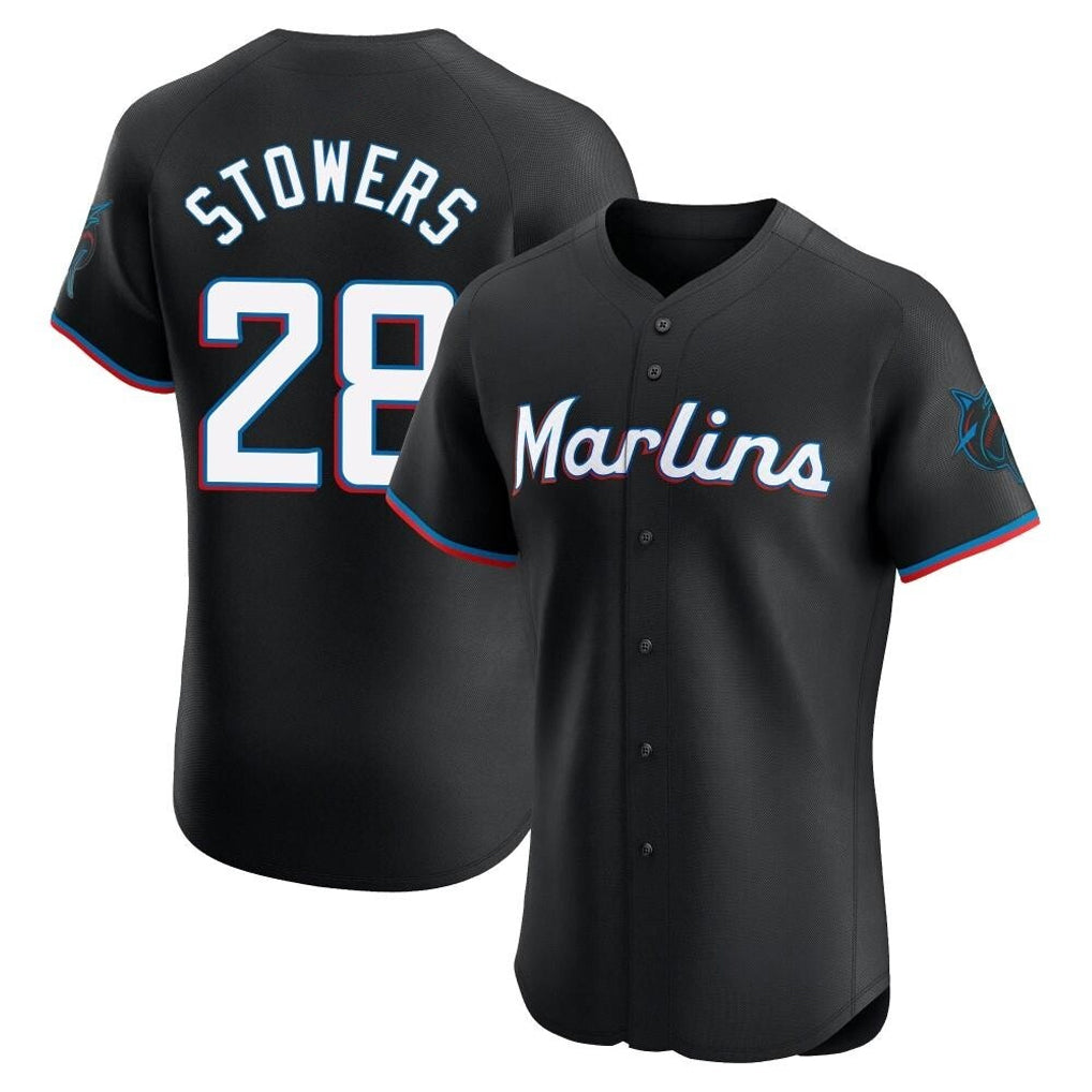 tocy M.Marlins #28 Kyle Stowers Player Black Vapor Home Limited Elite Stitched Jerseys
