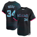 tocy M.Marlins #34 Liam Hicks Player Black City Connect Home Limited Stitched Jerseys