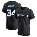 tocy M.Marlins #34 Liam Hicks Player Black Vapor Home Limited Elite Stitched Jerseys