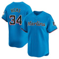 tocy M.Marlins #34 Liam Hicks Player Blue Home Limited Stitched Jerseys