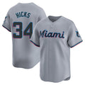 tocy M.Marlins #34 Liam Hicks Player Gray Home Limited Stitched Jerseys