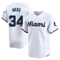 tocy M.Marlins #34 Liam Hicks Player White  Home Limited Stitched Jerseys