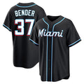 tocy M.Marlins #37 Anthony Bender Player Black Fashion Out Home Game Stitched Jerseys
