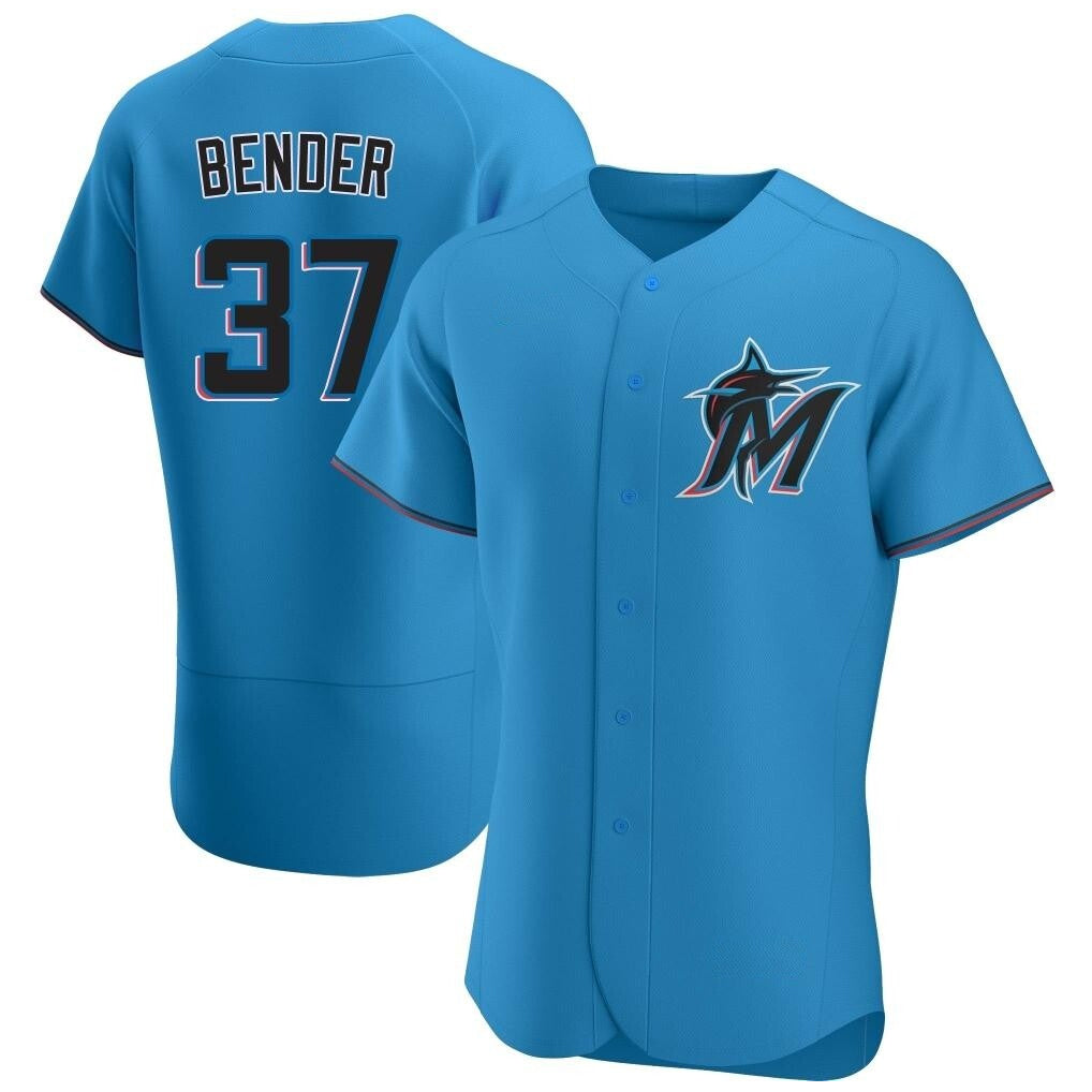tocy M.Marlins #37 Anthony Bender Player Blue Home Limited Elite Stitched Jerseys