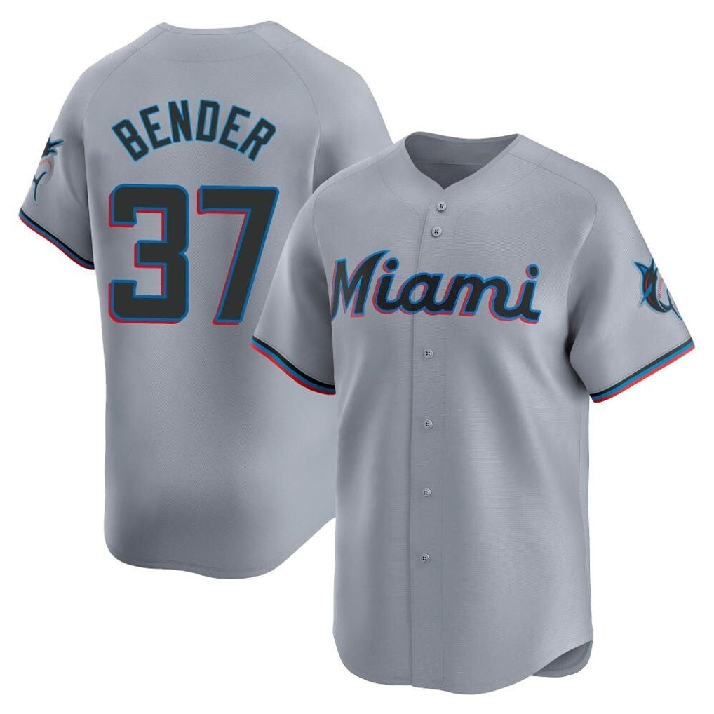 tocy M.Marlins #37 Anthony Bender Player Gray Home Limited Stitched Jerseys