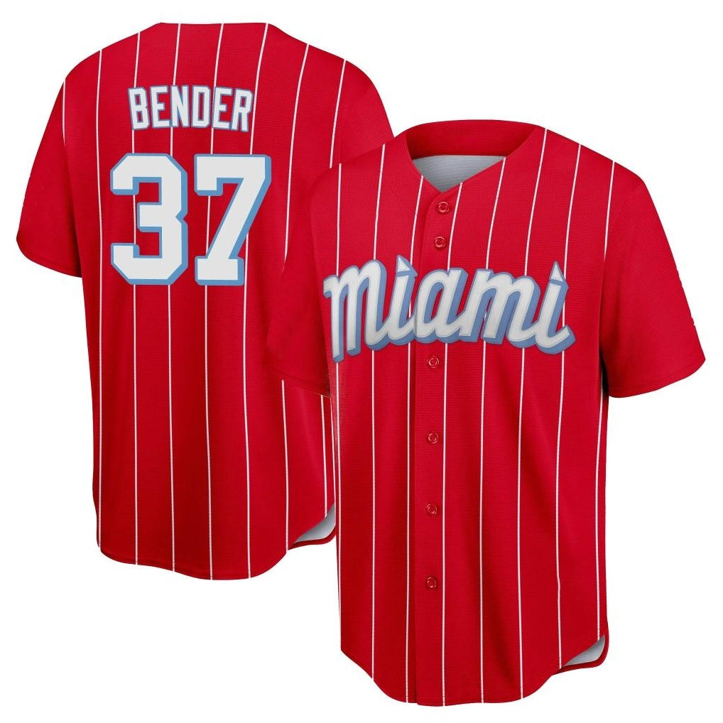 tocy M.Marlins #37 Anthony Bender Player Red City Connect Home Game Stitched Jerseys