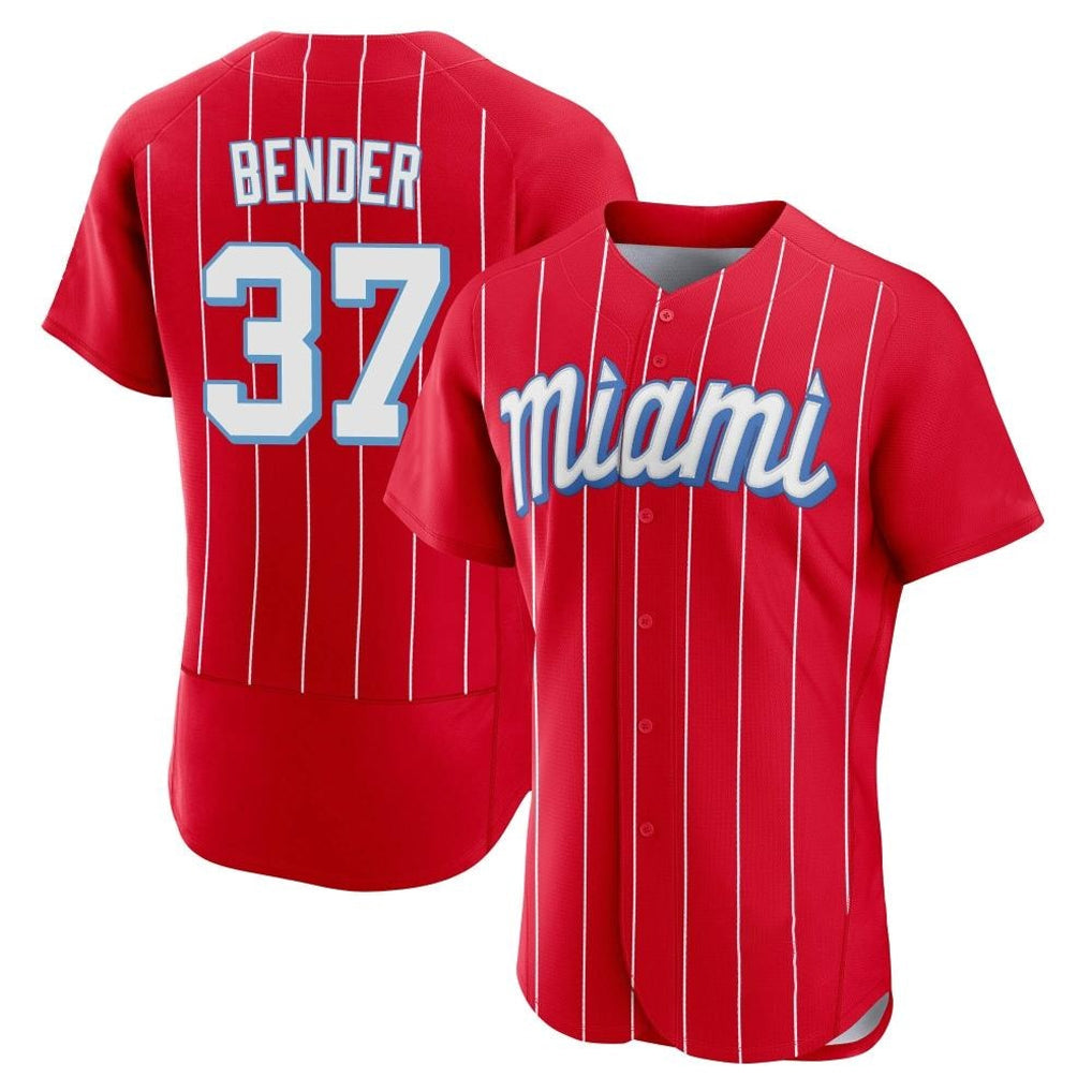tocy M.Marlins #37 Anthony Bender Player Red City Connect Home Limited Elite Stitched Jerseys