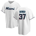 tocy M.Marlins #37 Anthony Bender Player White  Home Game Stitched Jerseys