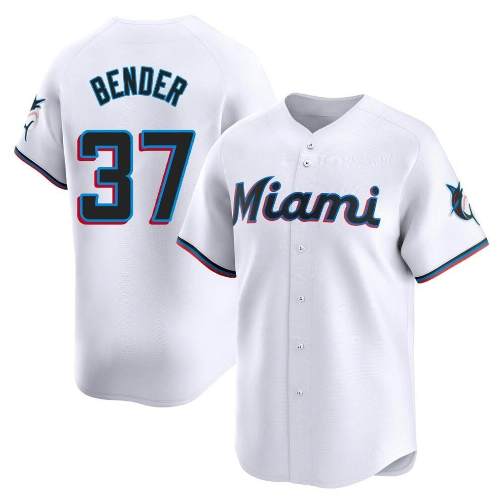 tocy M.Marlins #37 Anthony Bender Player White  Home Limited Stitched Jerseys