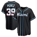 tocy M.Marlins #39 Eury Perez Player Black Fashion Out Home Game Stitched Jerseys