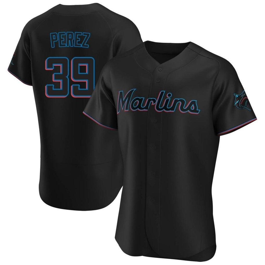 tocy M.Marlins #39 Eury Perez Player Black Home Limited Elite Stitched Jerseys