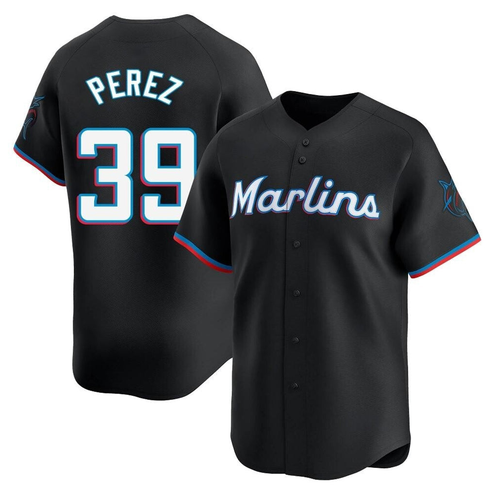tocy M.Marlins #39 Eury Perez Player Black  Home Limited Stitched Jerseys