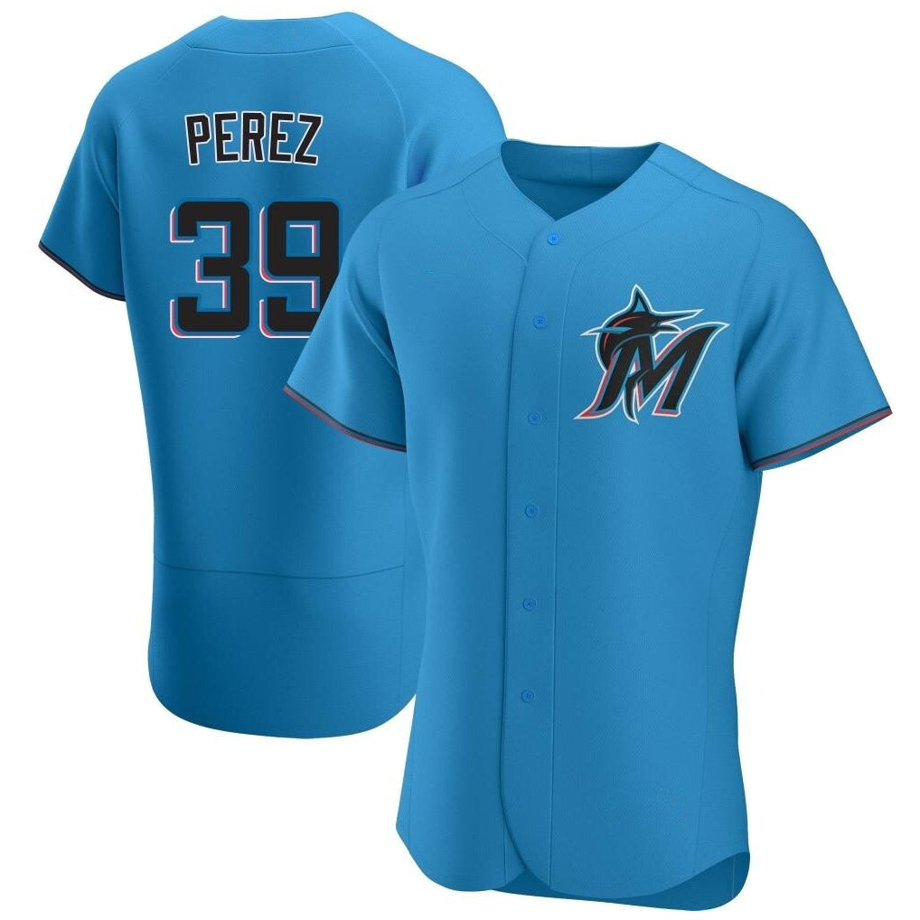 tocy M.Marlins #39 Eury Perez Player Blue Home Limited Elite Stitched Jerseys