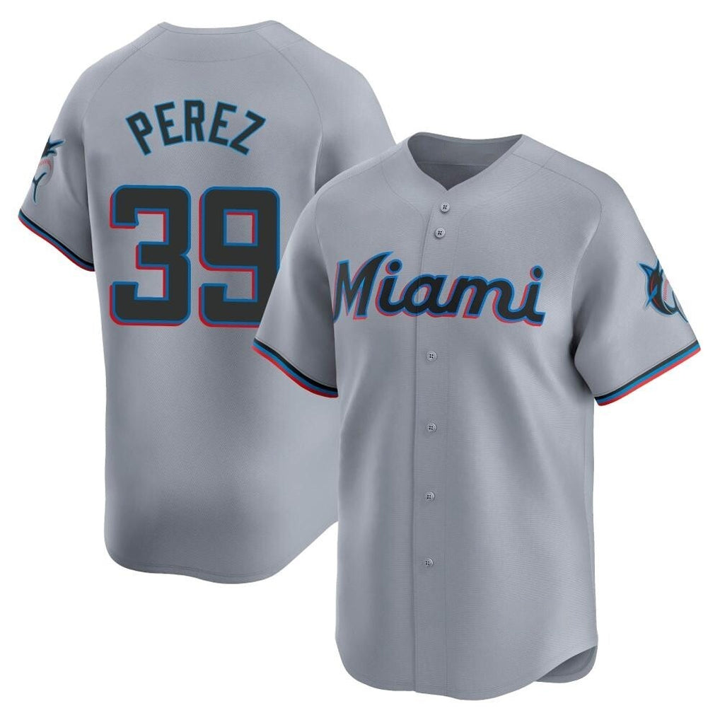 tocy M.Marlins #39 Eury Perez Player Gray Home Limited Stitched Jerseys