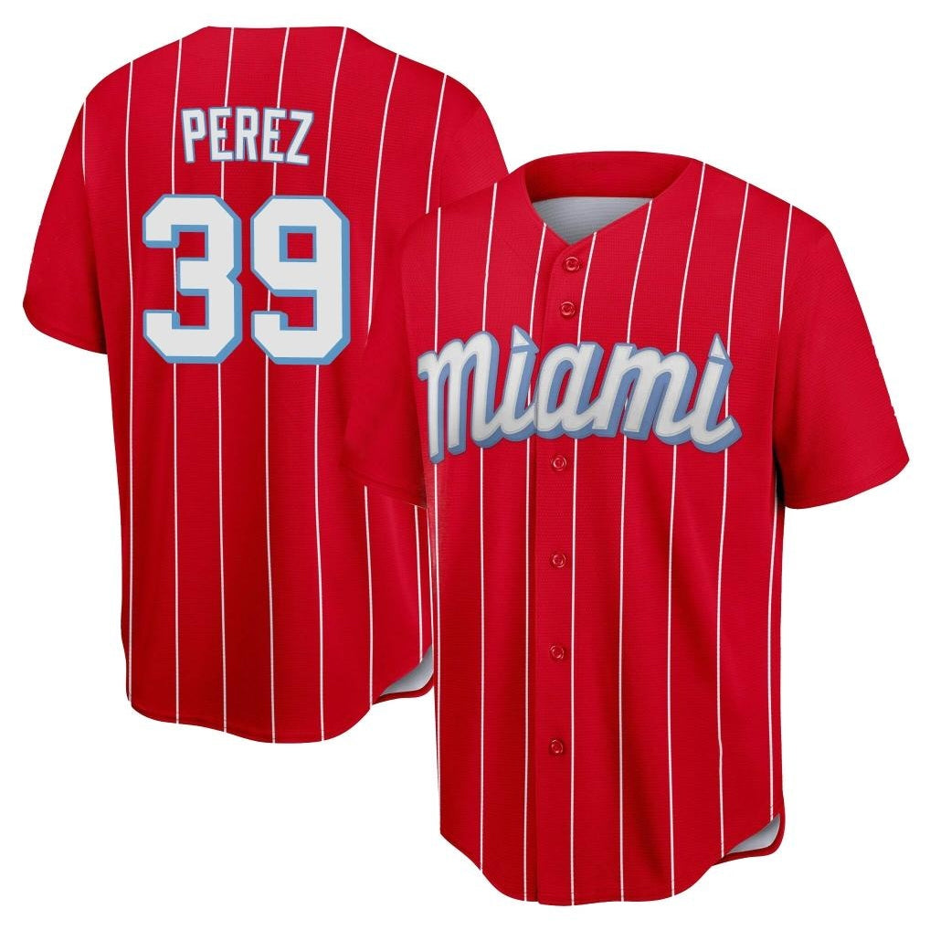 tocy M.Marlins #39 Eury Perez Player Red City Connect Home Game Stitched Jerseys