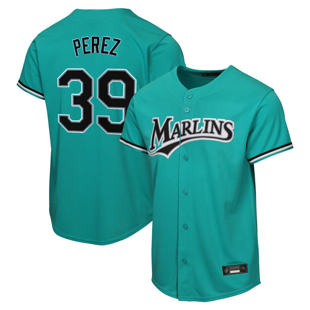 tocy M.Marlins #39 Eury Perez Player Teal Home Game Stitched Jerseys