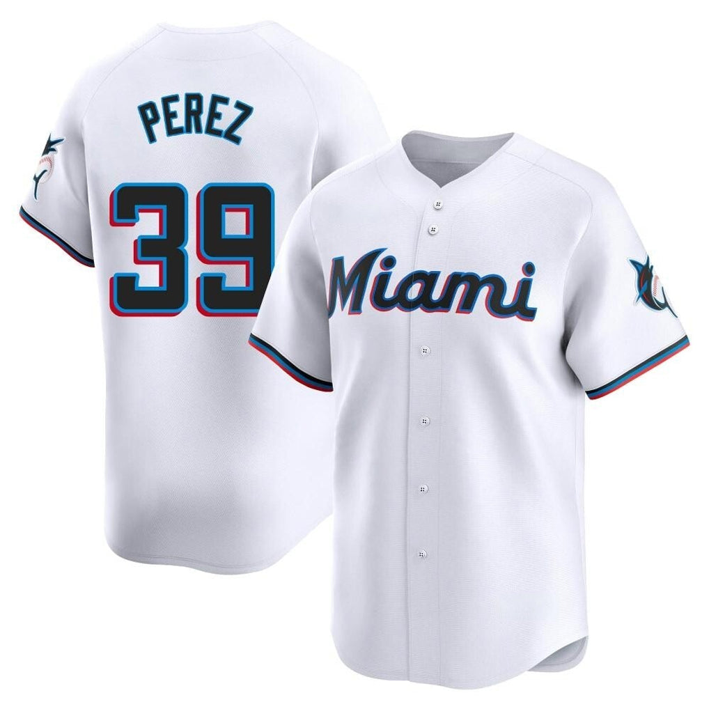 tocy M.Marlins #39 Eury Perez Player White  Home Limited Stitched Jerseys