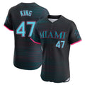 tocy M.Marlins #47 John King Player Black City Connect Home Limited Elite Stitched Jerseys