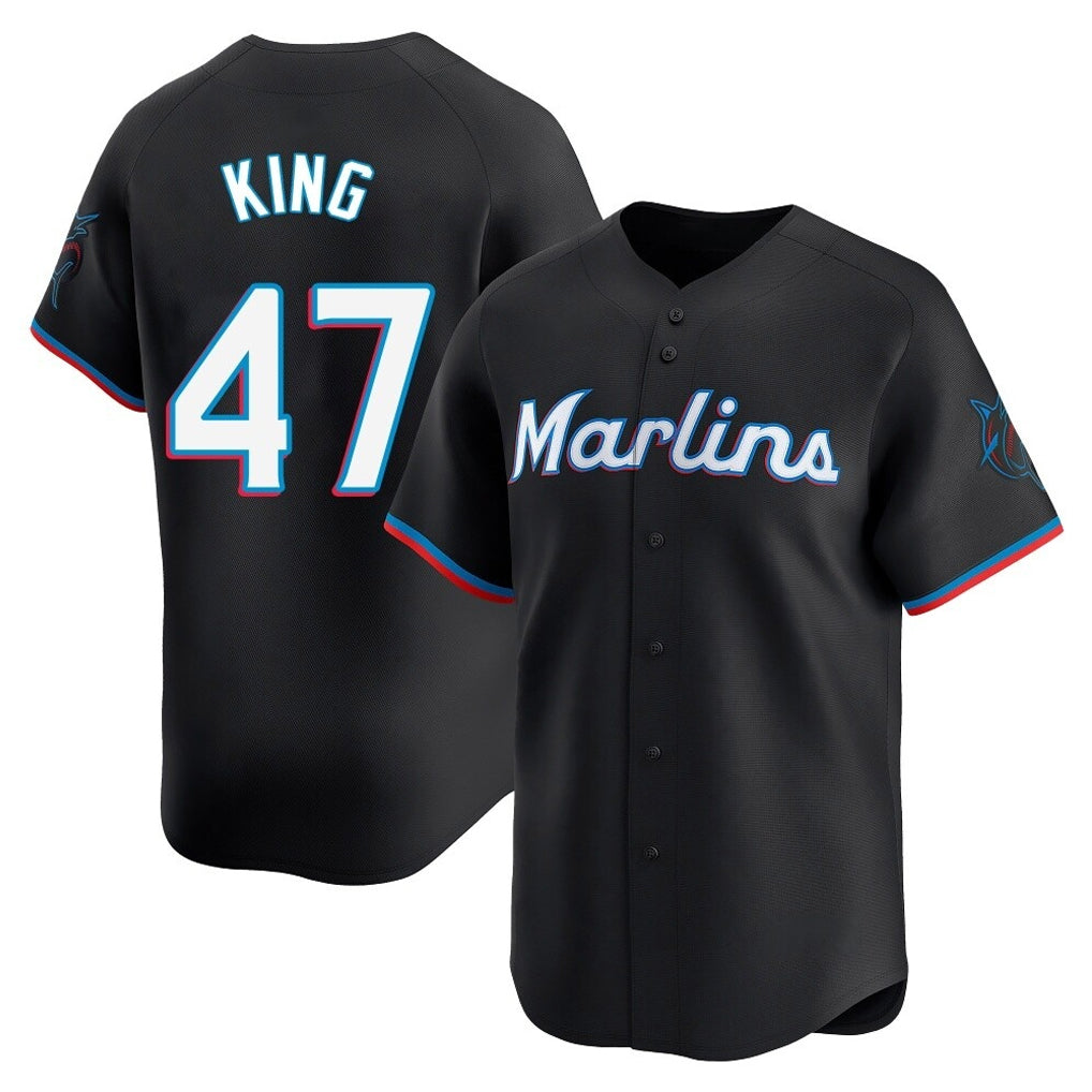 tocy M.Marlins #47 John King Player Black Home Limited Stitched Jerseys
