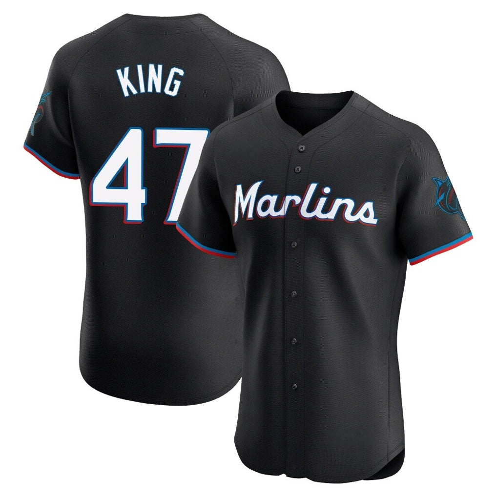 tocy M.Marlins #47 John King Player Black Vapor Home Limited Elite Stitched Jerseys
