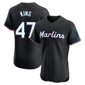 tocy M.Marlins #47 John King Player Black Vapor Home Limited Elite Stitched Jerseys