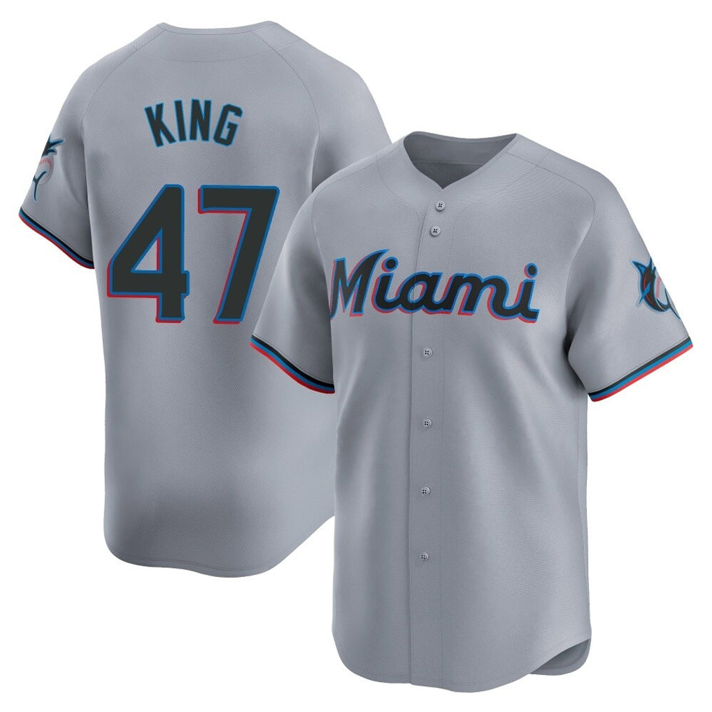 tocy M.Marlins #47 John King Player Gray  Home Limited Stitched Jerseys