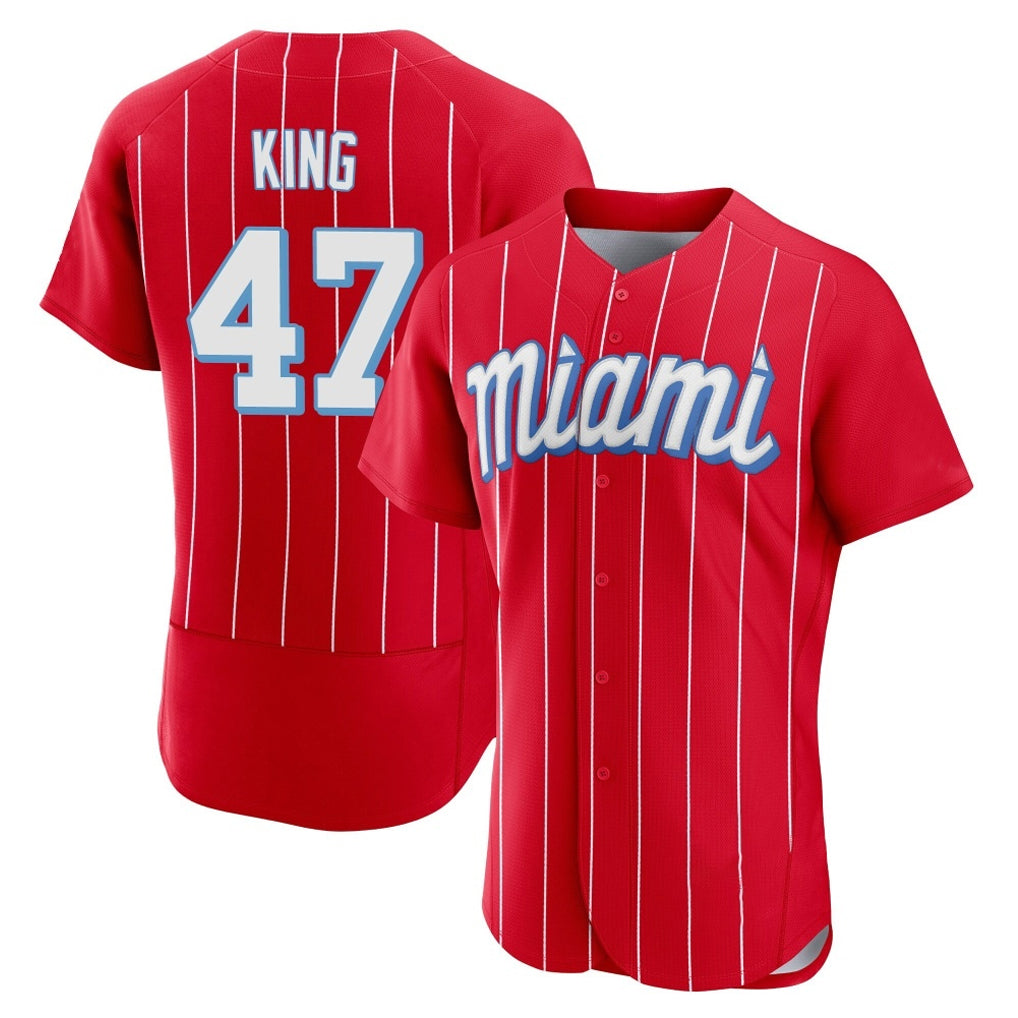 tocy M.Marlins #47 John King Player Red City Connect Home Limited Elite Stitched Jerseys