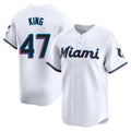 tocy M.Marlins #47 John King Player White  Home Limited Stitched Jerseys