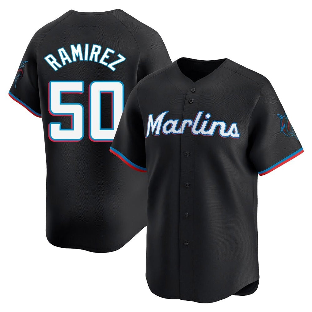 tocy M.Marlins #50 Agustin Ramirez Player Black  Home Limited Stitched Jerseys