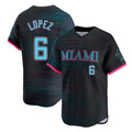 tocy M.Marlins #6 Otto Lopez Player Black City Connect Home Limited Stitched Jerseys