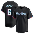 tocy M.Marlins #6 Otto Lopez Player Black  Home Limited Stitched Jerseys