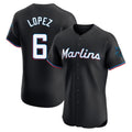 tocy M.Marlins #6 Otto Lopez Player Black Vapor Home Limited Elite Stitched Jerseys